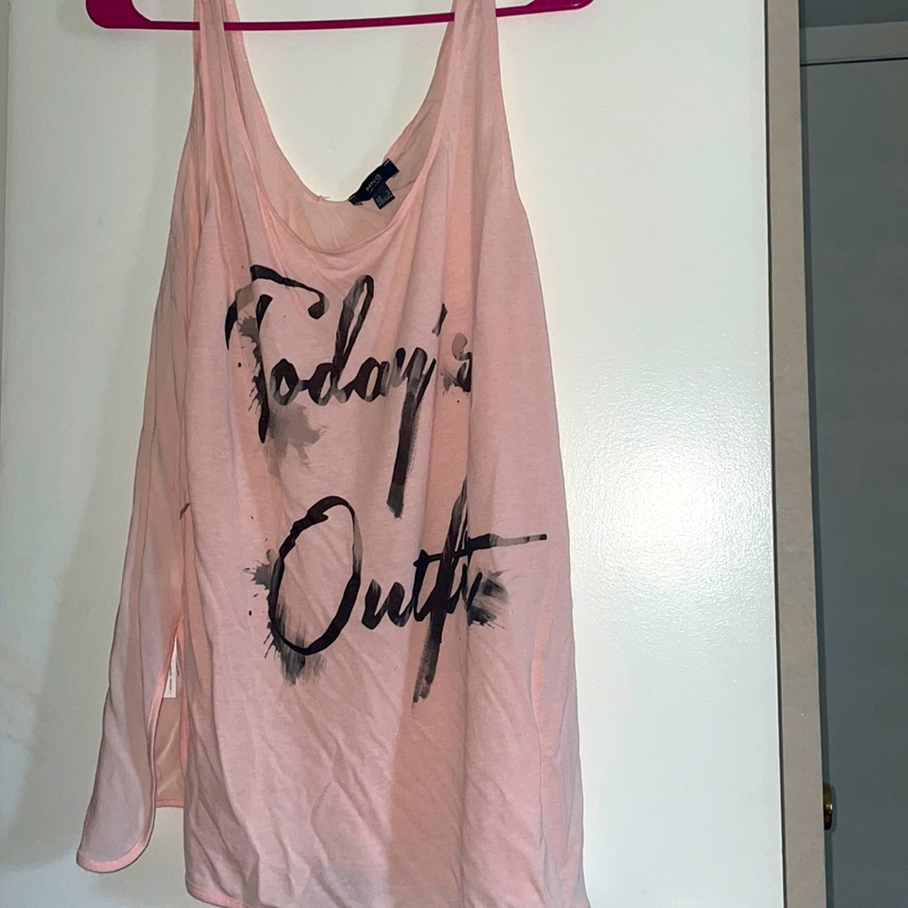 Large pink “Today’s Outfit” tank top MNG Jeans